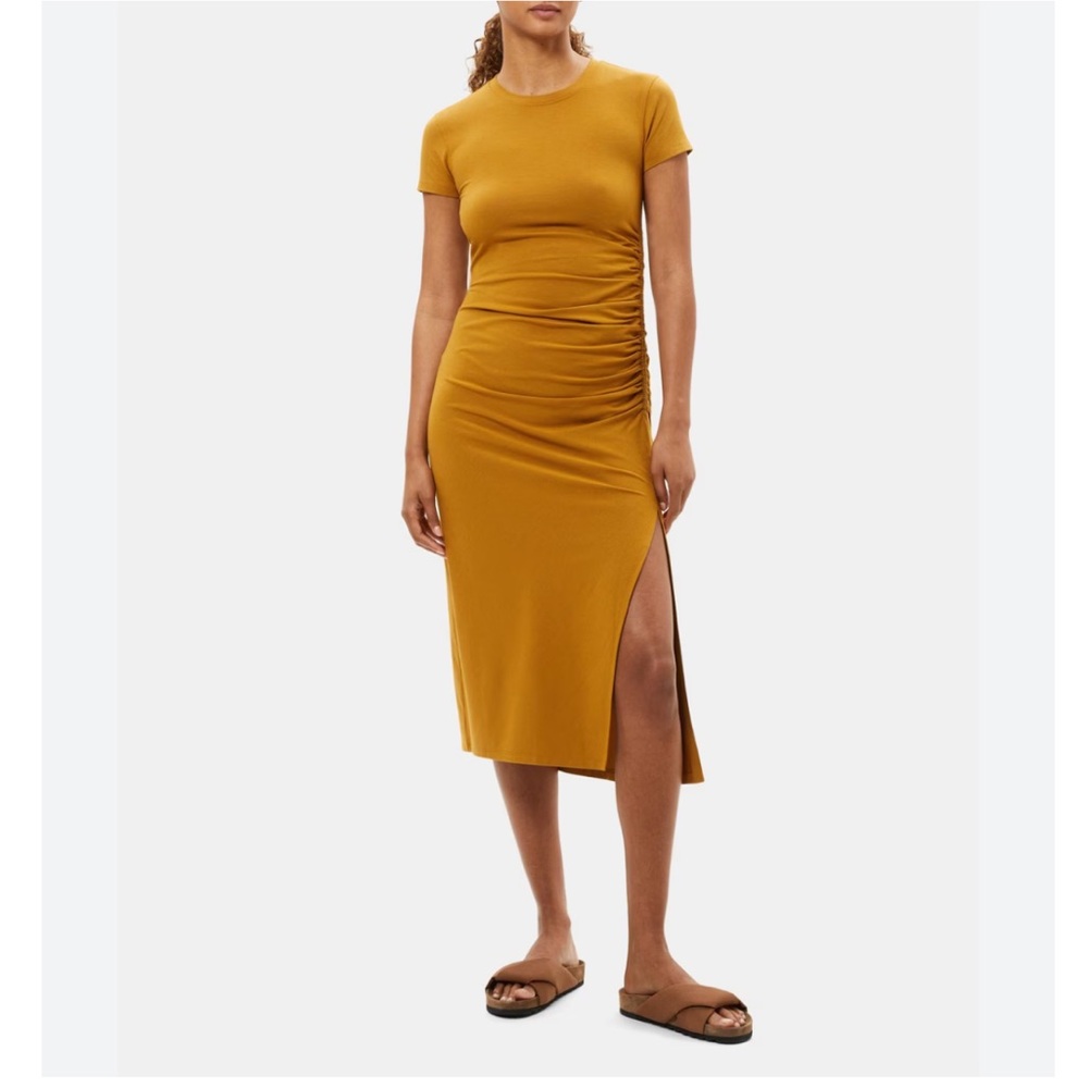 Theory Shirred Midi Dress